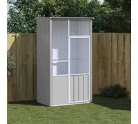 Cage à oiseaux gris 115x78x200 cm acier galvanisé Gris G