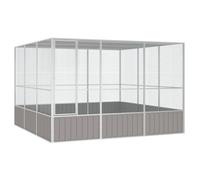 vidaXL Cage à oiseaux Gris 302,5 x 324,5 x 211,5 cm Acier galvanisé