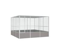 vidaXL Cage à oiseaux Gris 302,5 x 324,5 x 211,5 cm Acier galvanisé