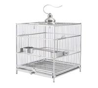 Cage À Oiseaux Intérieur Exterieur Cage À Oiseaux Suspendue en Acier Inoxydable avec Plateau Amovible for Petits Et Moyens pour Perruches(45.5cm)