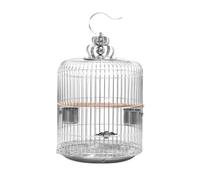 Cage À Oiseaux Intérieur Exterieur Cages À Oiseaux Cage Ronde en Métal Acier Inoxydable Grand Transporteur De Maison D'oiseau pour Le Jardin La pour Perruches(34cm)