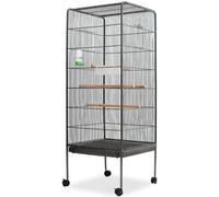 Cage à Oiseaux Maisons pour Oiseaux Acier Noir 54 x 54 x 146 cm vidaXL