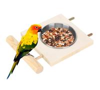 Cage à Oiseaux Mangeoire à Oiseaux en Acier Inoxydable Mangeoire à Oiseaux Bol Perroquet Bol Alimentaire Alimentation Coop Tasses Cage à Eau Plat avec Support[Bol simple] Mangeoires