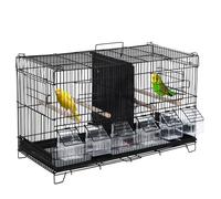 Cage à oiseaux mangeoires per 59x29x35cm Noir