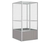 vidaXL Cage à oiseaux fermée ventilée en acier galvanisé extérieur 111x107x211,5 cm Gris