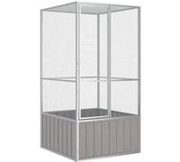 Cage à oiseaux - Non spécifié - 111x107x211,5 cm - Acier galvanisé - Extérieur - Grand format Gris G