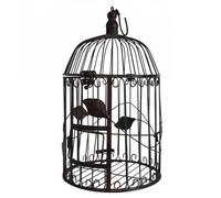 Cage à Oiseaux - Non spécifié - Ronde - Fer Patiné Marron - 19x19x42cm - Intérieur