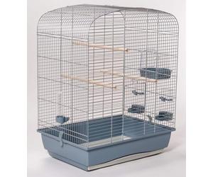 Cage à oiseaux Ollesch Elena - Chromée - Avec accessoires - Gris