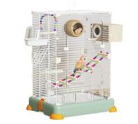 Cage à Oiseaux Perroquet Phoenix Pivoine Pigeon inséparable Simple Villa en métal Maison Grande Cage d'activité avec mangeoire à Oiseaux Accessoires