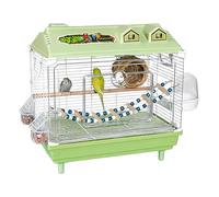 Cage à oiseaux perruche | Maison transparente portable - avec poteau en bois pour cacatoès, aras et conures d'intérieur | Cela convient aux tourtereaux et aux pinsons pour une vie confortable.