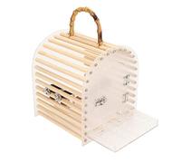 Cage à Oiseaux Portable Anti-Fuite en Arc Circulaire, Petit Porte-Oiseau de Voyage en Acrylique Transparent pour Perroquet à Oiseaux, matériau de qualité supérieure, sûr, Non