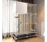 Cage à oiseaux pour calopsittes et perruches avec roulettes pivotantes et plateau facile à nettoyer, convient pour inséparables, pigeons et autres oiseaux