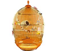Cage à Oiseaux pour Perroquets Canaris Grand Nid d'Oiseau Décoratif Doré pour Elevage Design Classique Rétro