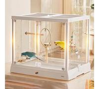Cage à Oiseaux pour perroquets, Petite Cage à Oiseaux avec Cage à échelle de Cartes, Perroquet en Verre Transparent Simple Face ou Double Face en Option, Pigeon, Cage à Oiseaux ()