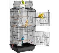Cage à oiseaux pour perruches - 457x355x925mm - Oiseau noir - Cage à oiseaux de haute qualité pour perruches et nymphes - Idéal pour l'intérieur