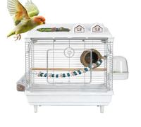 Cage à Oiseaux pour perruches - Abri de Voyage en, conteneur aviaire Compact, Barre en Bois Naturel, Conception Facile à Transporter, Construction de sécurité ventilée | Espace de Vie temporai