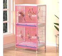 Cage à oiseaux pour perruches et grands oiseaux avec roues universelles, idéale pour perroquets gris africains, canaris, perroquets solaires et tourterelles