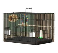 Cage à oiseaux pour perruches Grande villa à oiseaux domestique avec poteau debout, cage à oiseaux avec ouverture pour boîte d'élevage, cage pliable pour perroquet avec poignées (couleur