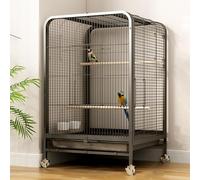 Cage à Oiseaux pour perruches, Plateau de Cage à perroquets avec roulettes et Accessoires, Filet de cryptage de 1,2 cm pour perroquets de Petite et Moyenne Taille (Black)