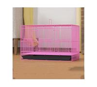 Cage à oiseaux rectangulaire en métal avec fond ABS, support roulant et mangeoire pour un transport facile et un espace de vol confortable à la maison ou à l'hôtel