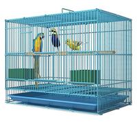 Cage à Oiseaux rectangulaire, vol d'élevage, perruches, tiroir, Accessoires for pinsons, perruches, calopsittes, Conures, tourtereaux, décor(Blue Large)