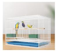 Cage à Oiseaux rectangulaire, vol d'élevage, perruches, tiroir, Accessoires for pinsons, perruches, calopsittes, Conures, tourtereaux, décor(White Small)