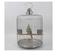 Cage à oiseaux ronde classique en acier inoxydable pour pivoine, étourneau, grande taille