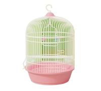 Cage À Oiseaux Ronde en Métal avec Fil De Fer, Structure Légère, Ventilation Sécurisée, Sûre(Rosa)