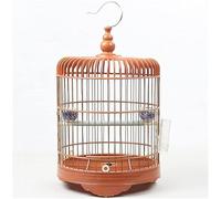 Cage à oiseaux ronde solide de 40,9 cm - Style vintage - Petite cage de transport à suspendre avec mangeoire pour petits oiseaux et perroquets (cage)