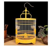 Cage À Oiseaux Ronde Suspendue en Plastique avec Porte De Sécurité for Intérieur Et Extérieur(Yellow)