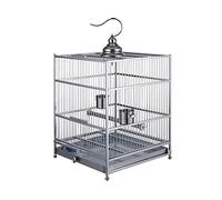 Cage à oiseaux solide - Cage de voyage en acier inoxydable 304 - Cage pour perroquet - Cage d'élevage pour liberté de mouvement dans un grand espace - Cage de vol (A)