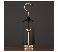 Cage à oiseaux solide dorée - Décoration de salon - Lumière de luxe créative et moderne - Personnalité à la maison - Étude, hôtel - Décoration pour inséparables, pinsons, perroquets - Taille S