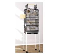 Cage à Oiseaux, Style-Classique Cage À Oiseaux De 36 Pouces, Perchoir Jeu Ouvert Et Fermé, avec Portes Latérales Nid D'oiseau, Support Roulant Amovible Cage à volaille(Black)
