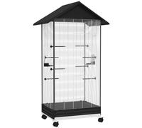 Cage à oiseaux sur pied intérieure 79 x 65 x 155 cm mobilité sur roulettes nett