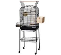 Cage À Oiseaux sur roulettes Volière Cage avec Support Roulant Amovible, Cage Open Top Grande Perruche, pour Perruches Calopsittes Étourneaux(A-Set3)