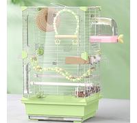Cage à Oiseaux Suspendue, Cage Perroquet Divisible en Zones, Ouvertures Gauche et Droite, Cage à Canaris pour Chambre, Salon, Balcon(Green)
