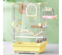 Cage à Oiseaux Suspendue, Cage Perroquet Divisible en Zones, Ouvertures Gauche et Droite, Cage à Canaris pour Chambre, Salon, Balcon(Yellow)
