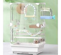 Cage à Oiseaux Suspendue, Cage Perroquet Divisible en Zones, Ouvertures Gauche et Droite, Cage à Canaris pour Chambre, Salon, Balcon(White)