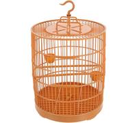 Cage à Oiseaux Suspendue Ronde Jaune en Plastique, pour Petits Oiseaux | Enclos Ventilé et Sécurisé, Usage Balcon ou Extérieur, Adapté aux Pinsons et Hamsters