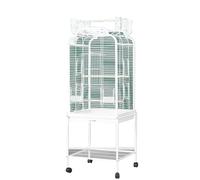 Cage À Oiseaux Transparente en PVC avec Plateau Coulissant, Perchoir Sécurisé pour Conures, Cage Perroquet pour Perruches Et Petits Oiseaux(White)