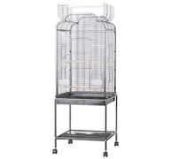 Cage À Oiseaux Transparente en PVC avec Plateau Coulissant, Perchoir Sécurisé pour Conures, Cage Perroquet pour Perruches Et Petits Oiseaux(Black)