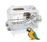 Cage à oiseaux transparente, perchoir en bois portable, calopsitte, habitat intérieur mignon pour cacatoès, outils de soins pour animaux de compagnie, environnement de vie sûr pour les aras
