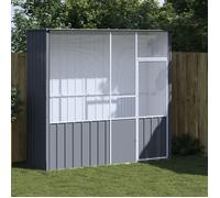 vidaXL Cage à oiseaux 215x78x200 cm – Acier galvanisé, durable, intérieur/extérieur – Anthracite