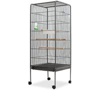 Cage à Oiseaux - vidaXL - acier - noir - 54 x 54 x 146 cm@jnv76d
