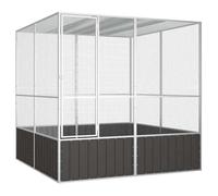 Cage à oiseaux - VIDAXL - Anthracite - 213,5x217,5x211,5 cm - Acier galvanisé - Grande taille