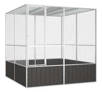 Cage à oiseaux - VIDAXL - Anthracite - 213,5x217,5x211,5 cm - Acier galvanisé - Grande taille Blanc G