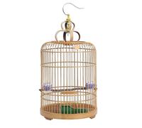 Cage à Oiseaux Vintage, Cage Perroquet Ronde Suspendue pour Calopsittes, Voliere Exterieur pour Perroquets, Perruches, Pinsons, Calopsittes, Canaris