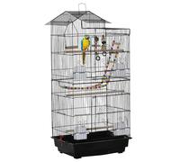 Cage à oiseaux volière 46 x 36 x 100 cm plateau coulissant avec 4 mangeoires co