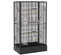 Cage à oiseaux volière 61 x 36.5 x 98 cm accès facile plusieurs portes perchoir