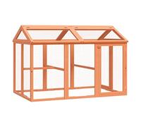Cage à Oiseaux, Volière à Oiseaux Extérieur Cage à Perroquet Enclos Animaux Marron 141x94x104 cm Bois Massif de pin